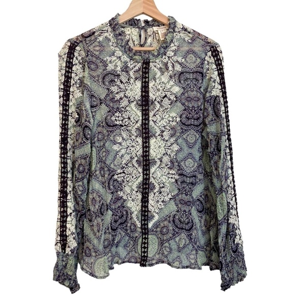 SUNDANCE Victorian Charms Embroidered Boho Long Sleeved Blouse Top - Picture 5 of 11